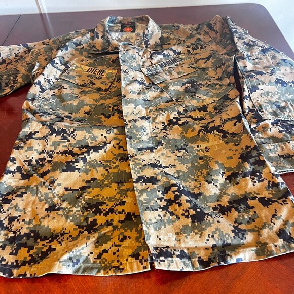 US Marine Corps Blouse Woodland Marpat Camouflage MCCUU Mens Size Small-Long - Picture 8 of 12